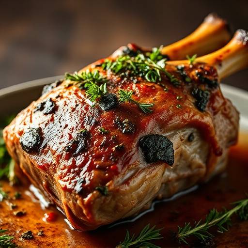 Cordero asado con hierbas provenzales